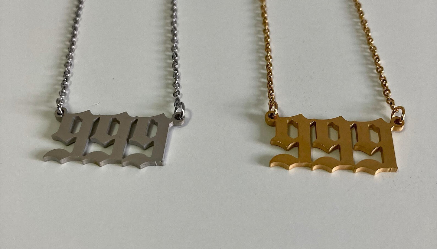 Engelszahl Kette 999, eckig