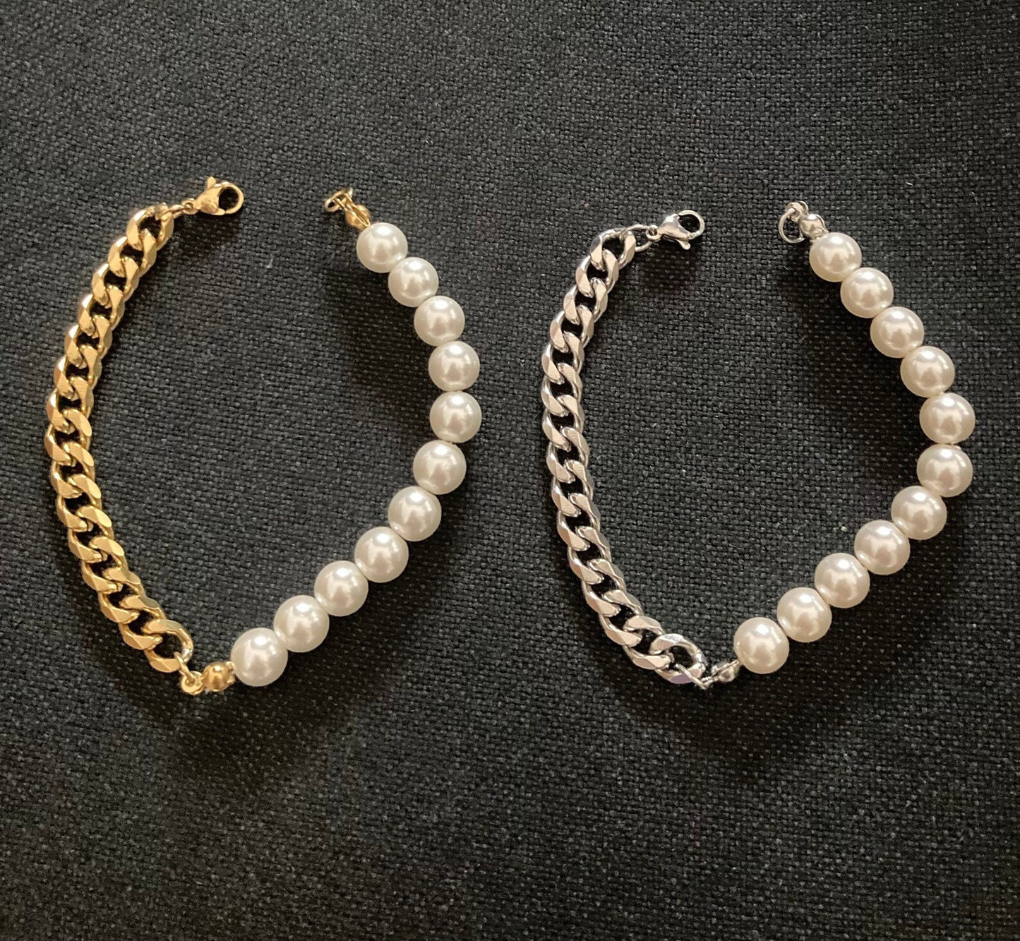 Perlenarmband mit Edelstahl