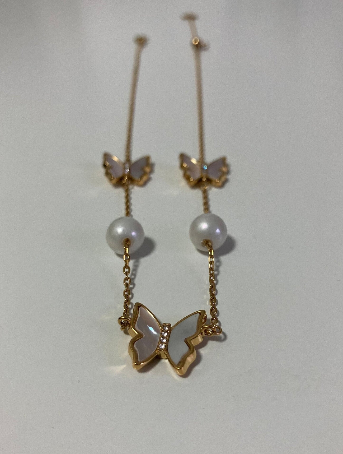 Schmetterling Kette mit Perlen
