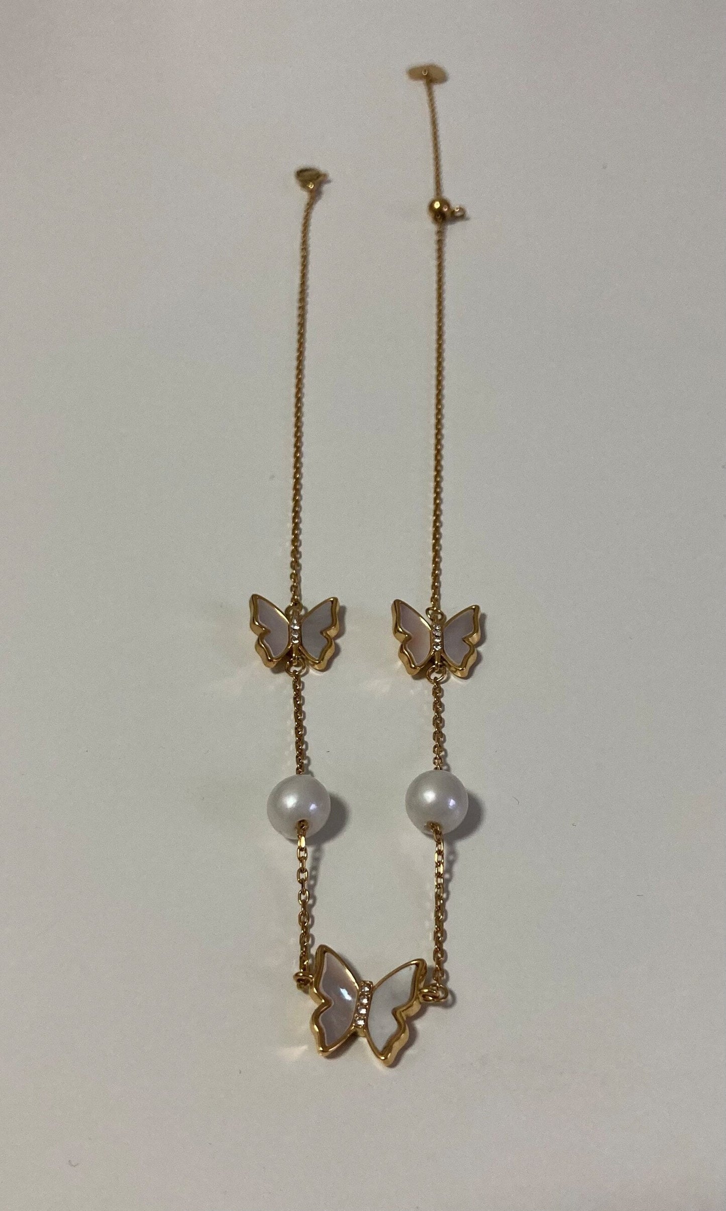 Schmetterling Kette mit Perlen
