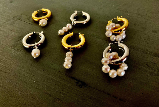 Ohrring mit Perlen